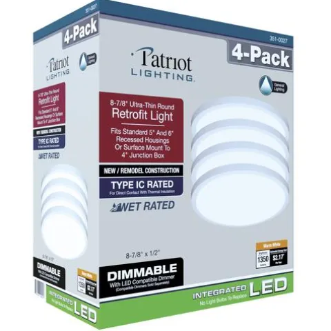 Cheapest Patriot Lighting® 8-7/8″ Led Flat Panel Ultra-Thin Downlight