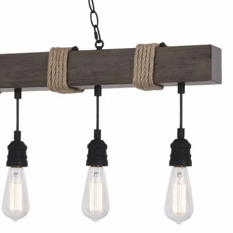 Cheapest Patriot Lighting® Joyce Natural Wood And Black 5-Light Island Light