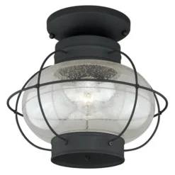 Cheapest Patriot Lighting® Chatham Textured Black Outdoor Flush Mount Light