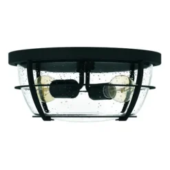 Cheapest Patriot Lighting® Haley Matte Black 2-Light Flush Mount Ceiling Light
