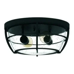 Cheapest Patriot Lighting® Haley Matte Black 2-Light Flush Mount Ceiling Light
