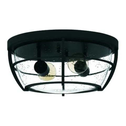 Cheapest Patriot Lighting® Haley Matte Black 2-Light Flush Mount Ceiling Light
