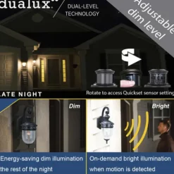 Cheapest Patriot Lighting® Elegant Home Dualux Oaklynn Forged Sienna Motion Sensor Outdoor Security Wall Light