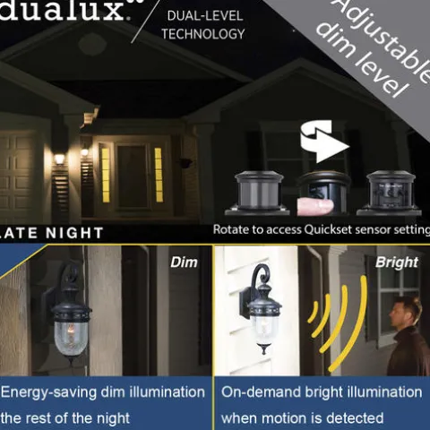 Cheapest Patriot Lighting® Elegant Home Dualux Oaklynn Forged Sienna Motion Sensor Outdoor Security Wall Light