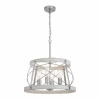 Coupon Patriot Lighting® Bea White Wash Faux Wood And Galvanized 4-Light Pendant