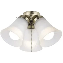 Coupon Patriot Lighting® Cluster 3-Light Antique Brass Led Ceiling Fan Light