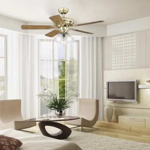 Coupon Patriot Lighting® Cluster 3-Light Antique Brass Led Ceiling Fan Light