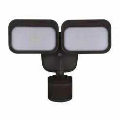Coupon Patriot Lighting® Dualux Bronze Led Dual Head Motion Sensor Outdoor Security Flood Light