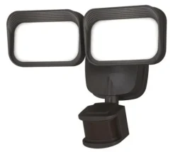 Coupon Patriot Lighting® Dualux Bronze Led Dual Head Motion Sensor Outdoor Security Flood Light
