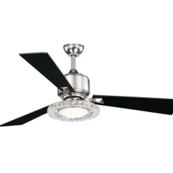 Coupon Patriot Lighting® Elegant Home Crescent 52″ Brushed Nickel Indoor Led Ceiling Fan