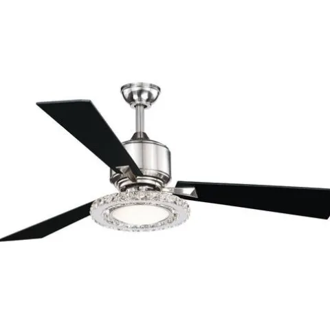 Coupon Patriot Lighting® Elegant Home Crescent 52″ Brushed Nickel Indoor Led Ceiling Fan