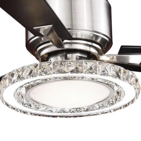 Coupon Patriot Lighting® Elegant Home Crescent 52″ Brushed Nickel Indoor Led Ceiling Fan