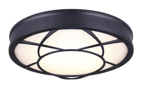 Coupon Patriot Lighting® Evie Matte Black Integrated Led Flush Mount Ceiling Light