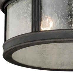 Coupon Patriot Lighting® Hanover Brushed Iron 2-Light Outdoor Flush Mount Light