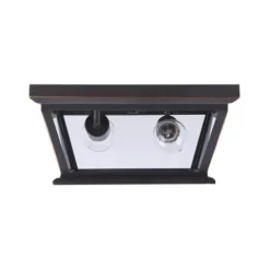 Coupon Patriot Lighting® Holliday Oil-Rubbed Bronze 2-Light Outdoor Flush Mount Ceiling Light