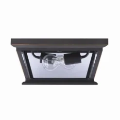 Coupon Patriot Lighting® Holliday Oil-Rubbed Bronze 2-Light Outdoor Flush Mount Ceiling Light