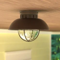 Coupon Patriot Lighting® Harwich Burnished Bronze Outdoor Flush Mount Light