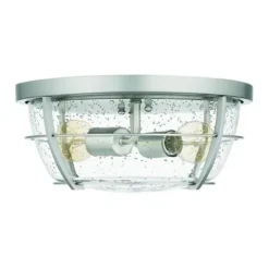 Coupon Patriot Lighting® Haley Brushed Nickel 2-Light Flush Mount Ceiling Light