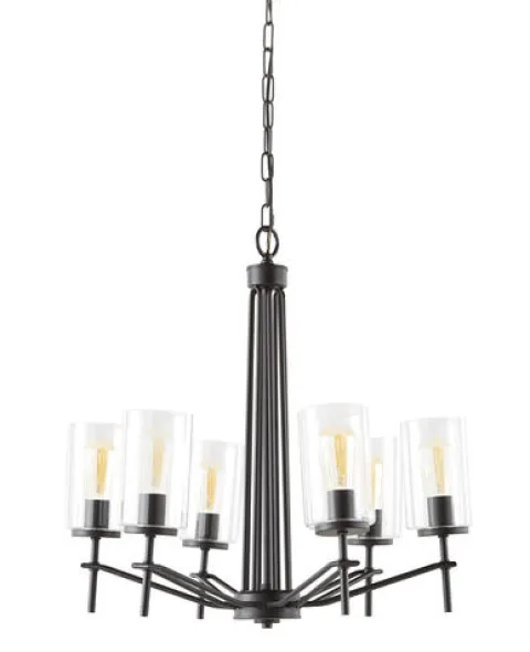Coupon Patriot Lighting® Nolie 6-Light Matte Black Chandelier