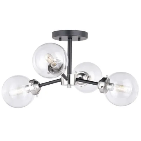 Coupon Patriot Lighting® Orbit Satin Nickel 4 Light Semi-Flush Mount Ceiling Light