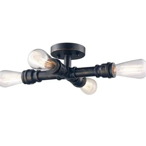 Coupon Patriot Lighting® Pipe Ii Washed Copper 4-Light Semi-Flush Mount Ceiling Light