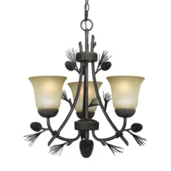 Coupon Patriot Lighting® Pines 3-Light Black Walnut Mini Chandelier