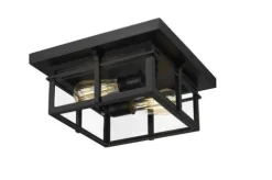 Coupon Patriot Lighting® Ward Matte Black Flush Mount Outdoor Ceiling Light