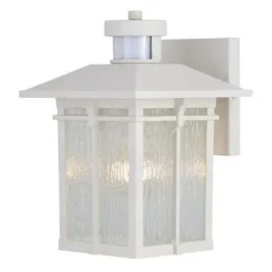 Coupon Patriot Lighting® Wren White Outdoor Motion Sensing Wall Light