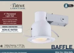 Deals Patriot Lighting® 4″ White Recessed Light Set