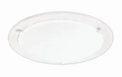 Deals Patriot Lighting® Allison 13-1/2″ Textured White Fluorescent Ceiling Light