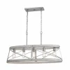 Deals Patriot Lighting® Bea White Wash Faux Wood And Galvanized 5-Light Island Light