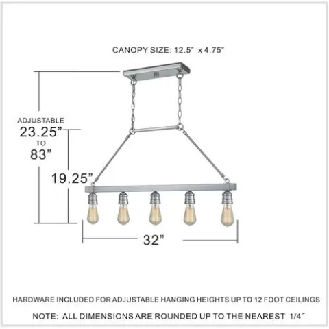 Deals Patriot Lighting® Beaman Brushed Nickel 5 Light Island Light