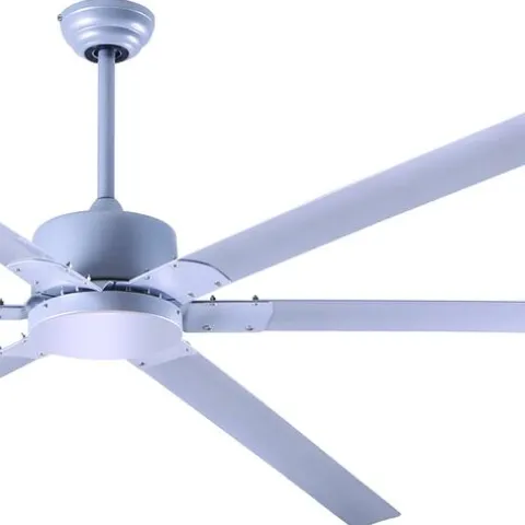 Deals Patriot Lighting™ Boss 96″ Painted Grey Industrial Indoor/Outdoor Ceiling Fan