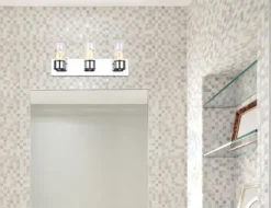 Deals Patriot Lighting® Elegant Home Lilika Chrome 3-Light Integrated Led Vanity Light