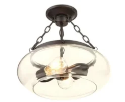 Deals Patriot Lighting® Harlee Matte Black 2-Light Semi-Flush Mount Ceiling Light