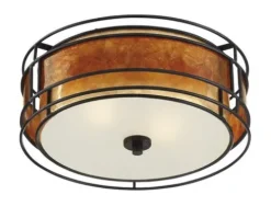 Deals Patriot Lighting® Lorenzo Bronze 2-Light Flush Mount Ceiling Light