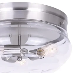 Deals Patriot Lighting® Talan Brushed Nickel 3-Light Flush Mount Ceiling Light