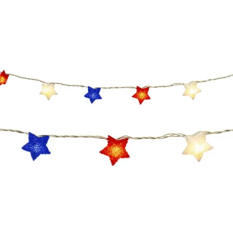 Discount Patriot Lighting® 8′ 8″ Red White And Blue Stars Led String Light