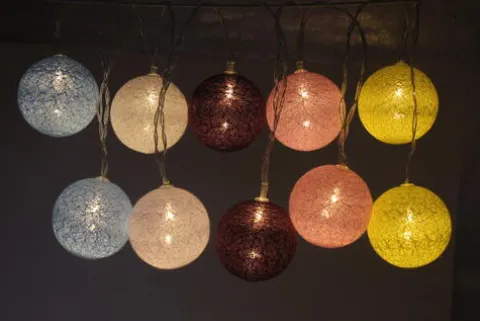 Discount Patriot Lighting® 6′ 10-5/8″ 10-Light Battery-Powered Cotton Ball String Light
