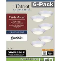 Discount Patriot Lighting® Gabbie White Integrated Led Flush Mount Ceiling Light – 6 Pack