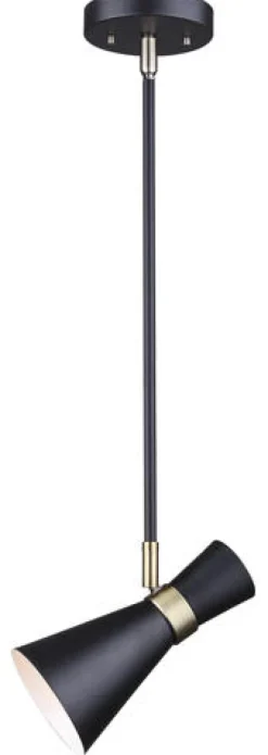 Discount Patriot Lighting® Keilen Black And Antique Brass 1-Light Mini Pendant Light