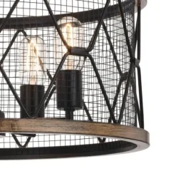 Discount Patriot Lighting® Elegant Home Bodhi Black & Replica Wood 5-Light Pendant