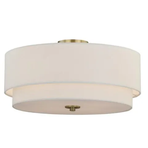 Discount Patriot Lighting® Burnaby Matte Brass 4 Light Semi-Flush Mount Ceiling Light
