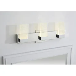 Discount Patriot Lighting® Lico Polished Chrome 3-Light Led Vanity Light