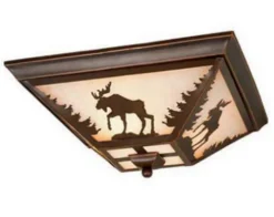 Discount Patriot Lighting® Yellowstone Burnished Bronze 3-Light Flush Mount Ceiling Light