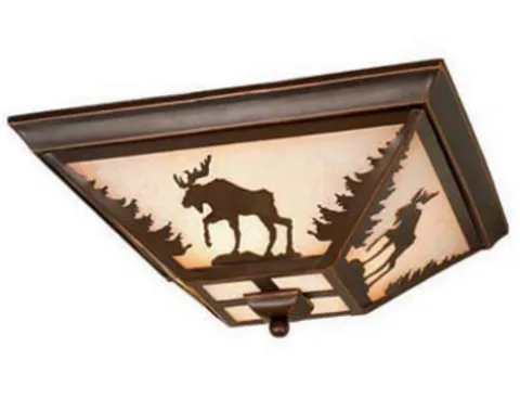 Discount Patriot Lighting® Yellowstone Burnished Bronze 3-Light Flush Mount Ceiling Light