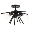 Discount Patriot Lighting® Estelle Matte Black 3 Light Semi-Flush Mount Ceiling Light