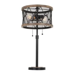 Discount Patriot Lighting® Elegant Home Bodhi Black & Replica Wood Table Lamp