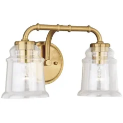 Discount Patriot Lighting® Toledo Natural Brass 2 Light Vanity Light