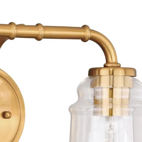 Discount Patriot Lighting® Toledo Natural Brass 2 Light Vanity Light